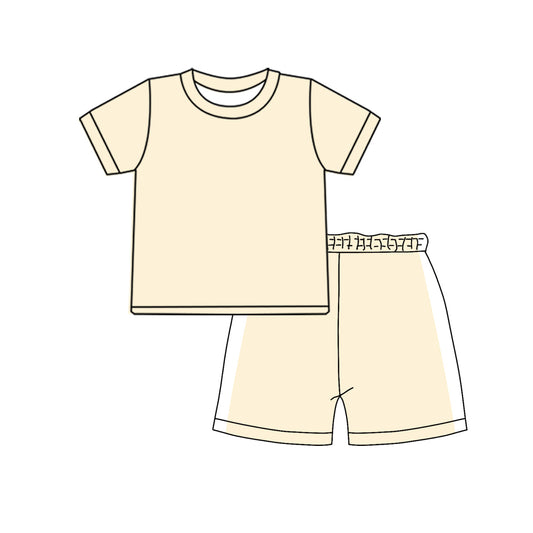 ( Moq 5 ) Preorder Baby Boys Kids Yellow Short Sleeves Shirt Shorts Summer Clothes Outfit