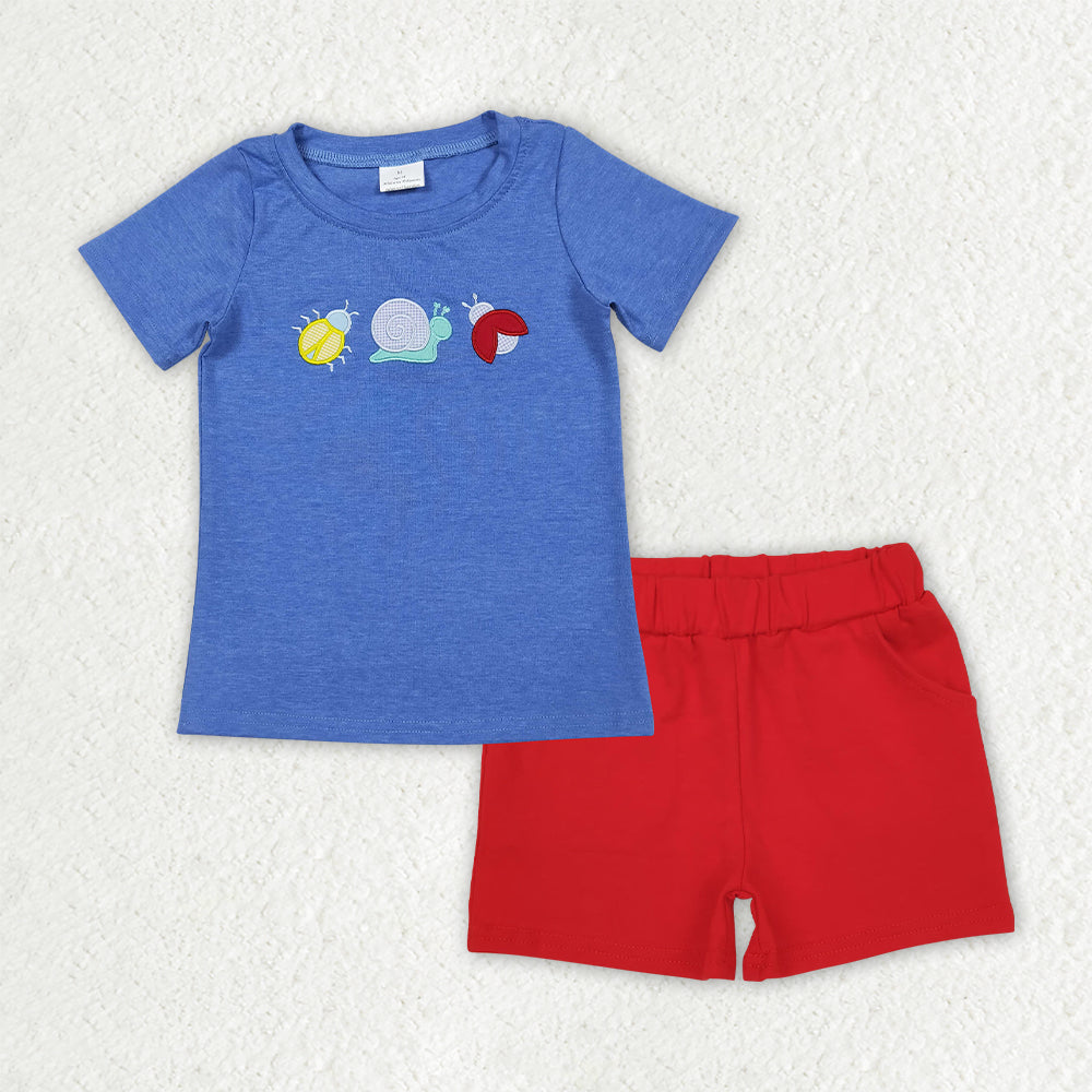 Sibling Baby Boys Girls Kids Embroidery Animals Tops Shorts Sets Romper Summer Clothes RTS