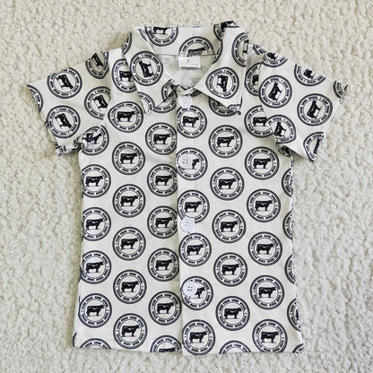 Sibling Baby Boys Kids Short Sleeves Buttons Shirts Tops Western Clothes RTS