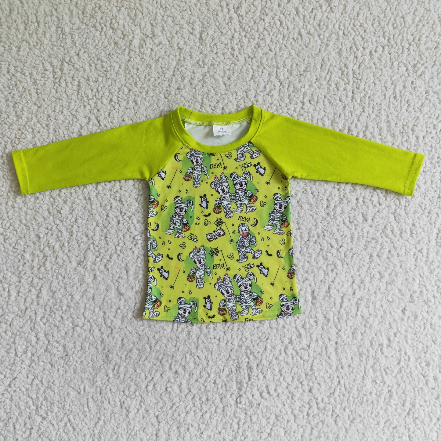 Baby Boys Kids Green Long Sleeves Halloween Shirt Clothes RTS