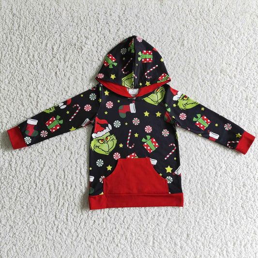 Promotion Baby Boy Long Sleeves Christmas Frog Hoodie Shirt