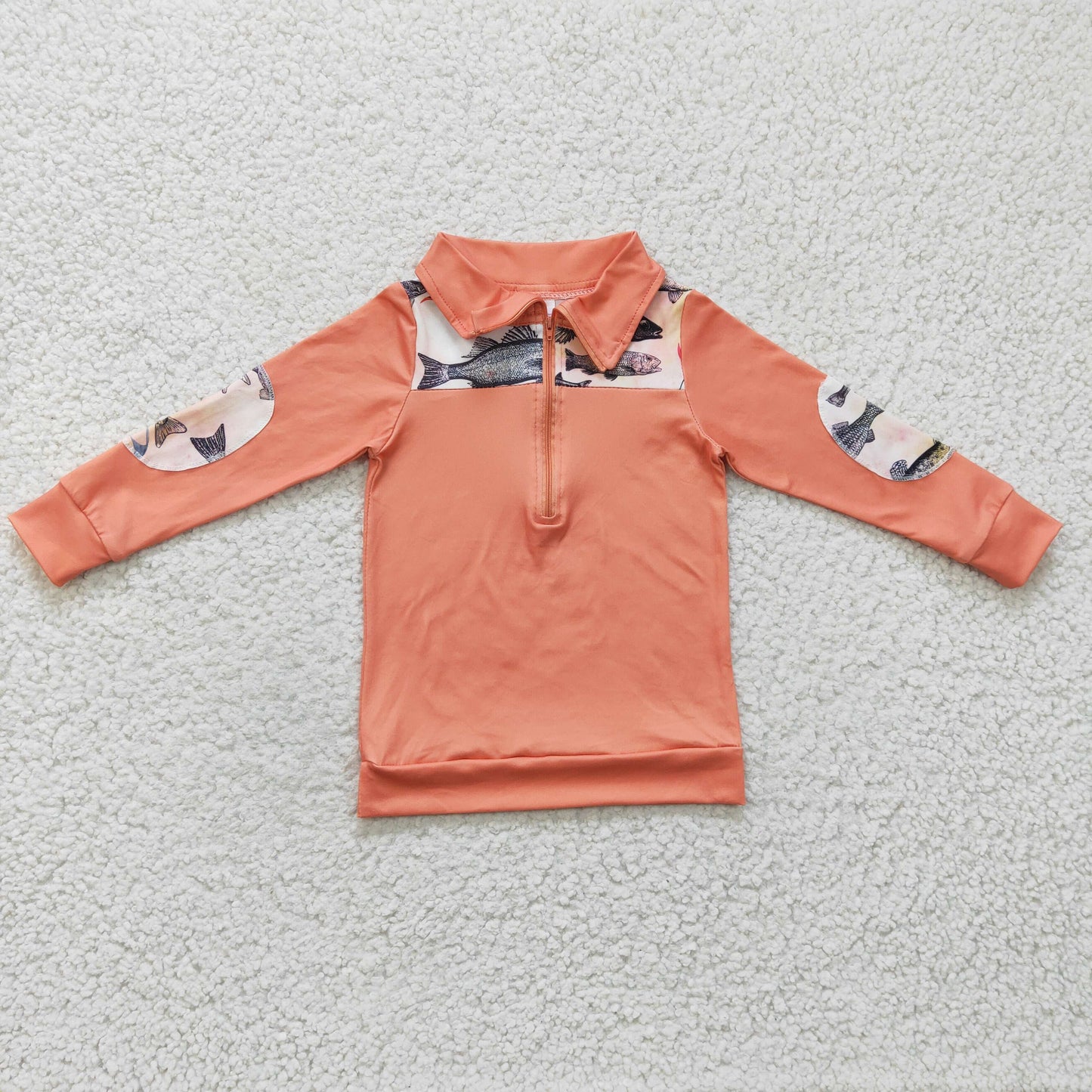 Promotion Baby Kids Toddler Long Sleeves Fishing Zipper Pullovers Shirt