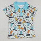 Baby Boy Rabbit Easter Rabbits Sibling Blue Shirt Pajamas Set Clothes RTS