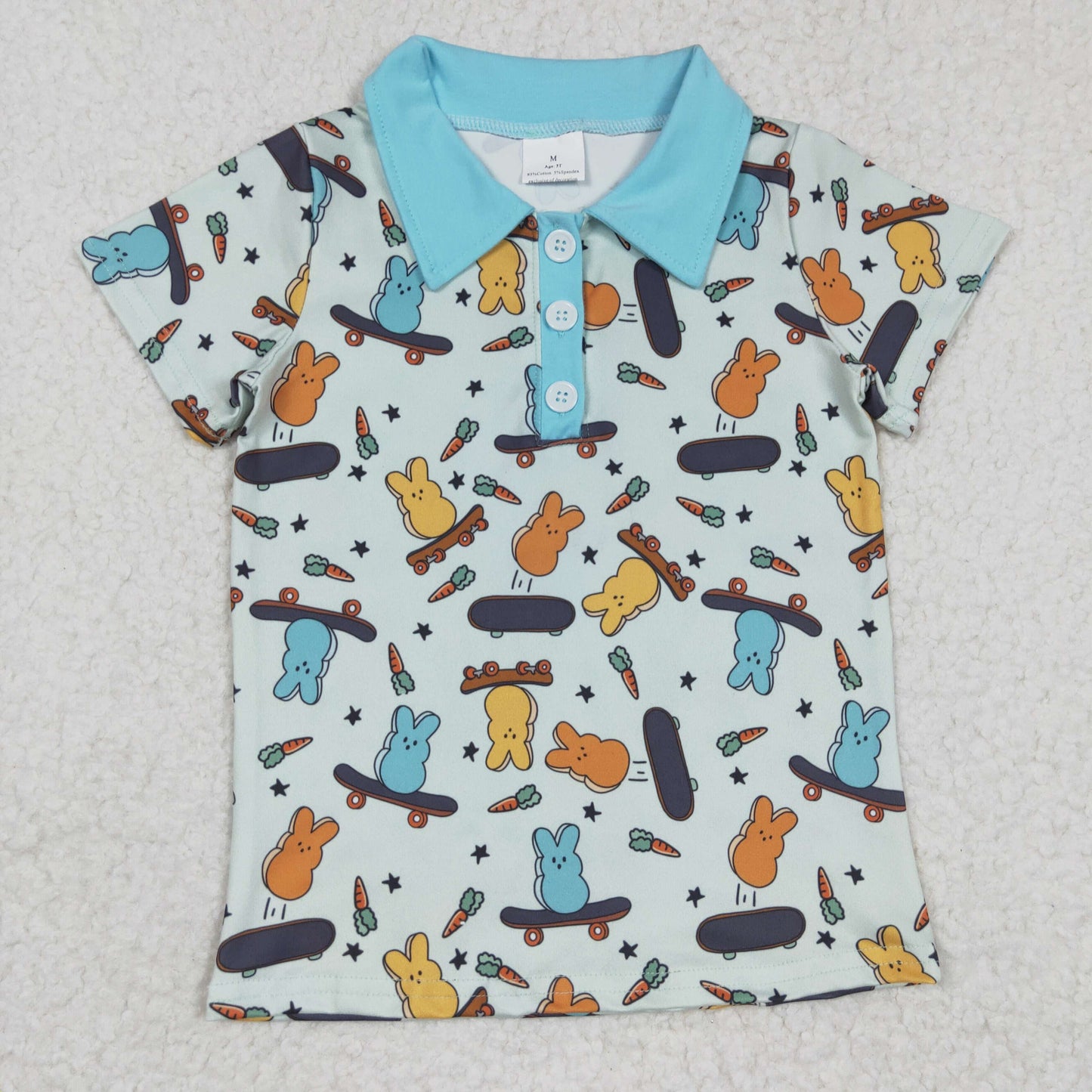 Baby Boy Rabbit Easter Rabbits Sibling Blue Shirt Pajamas Set Clothes RTS