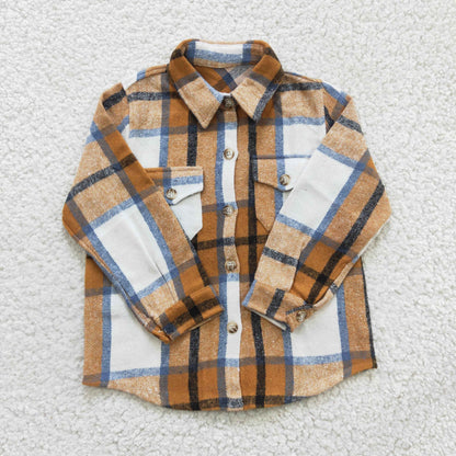 Baby Boy Girl Plaid Button Ups Sibling Long Sleeve Shirt Tops