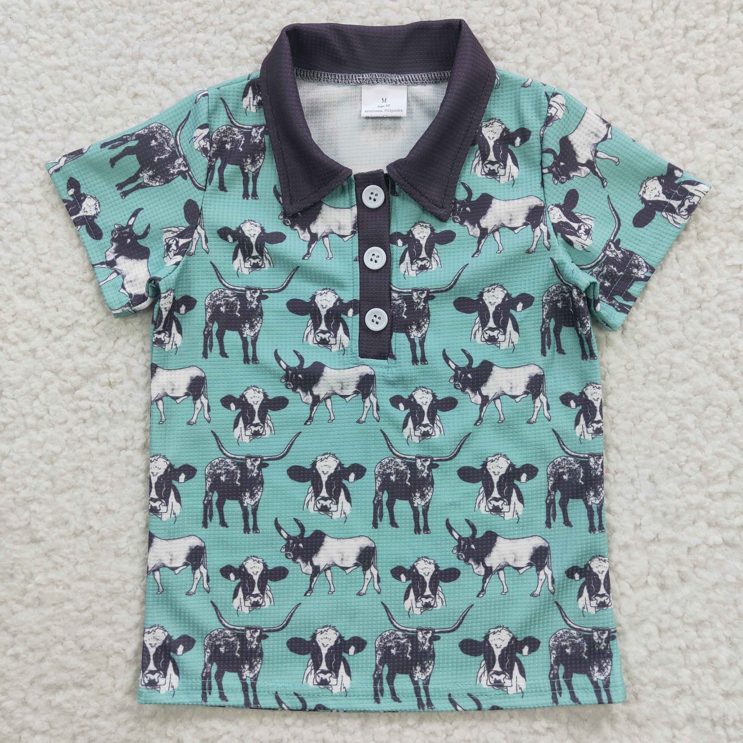 Sibling Kids Boys Short Sleeves Western Buttons Hunting Shirts Tops