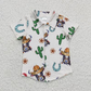 Sibling Baby Boys Kids Short Sleeve Western Print Buttons Shirts Tops