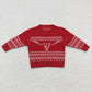 Sibling Baby Boys Girls Long Sleeves Western Cow Sweater RTS