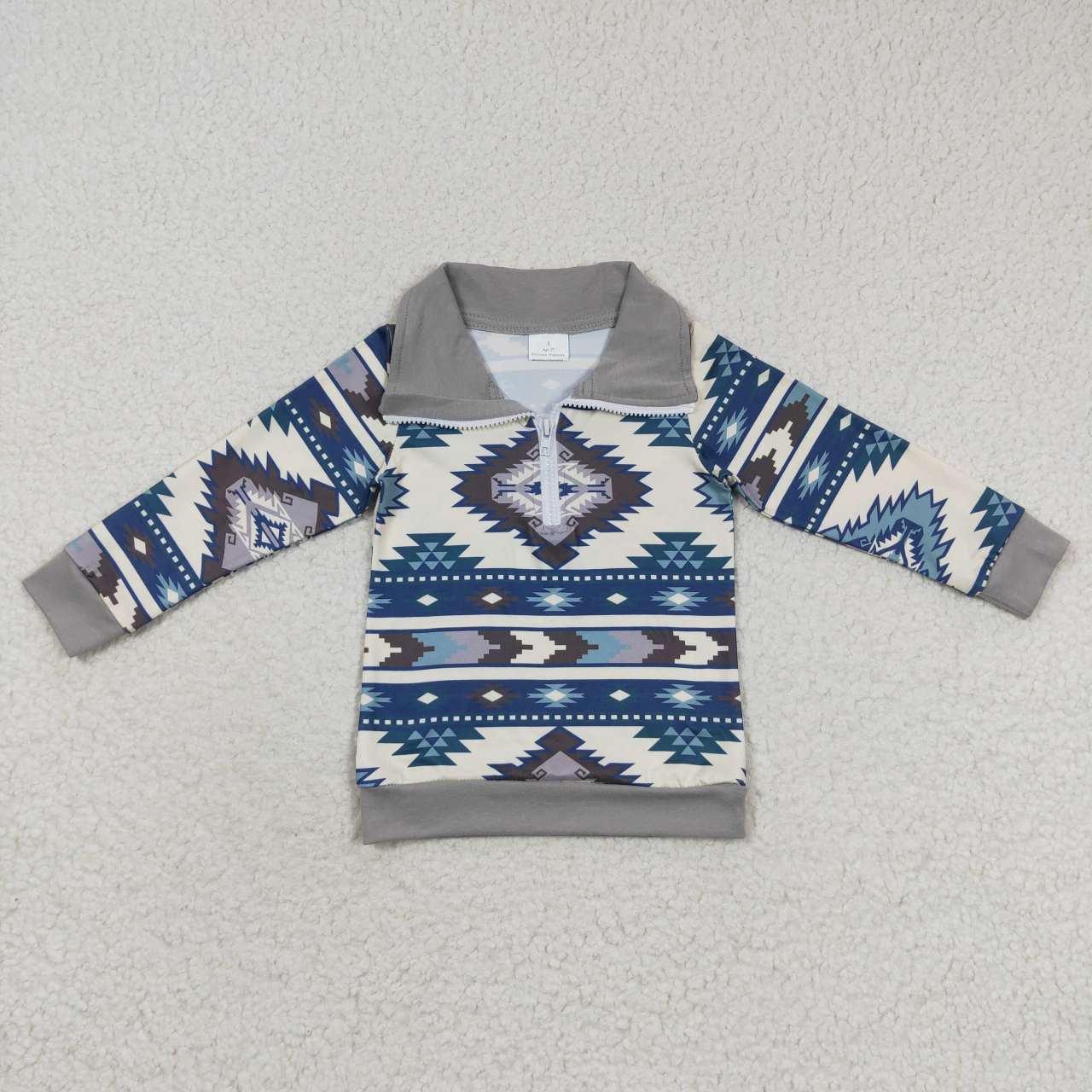 Sibling Baby Boys Long Sleeves Aztec Western Zipper Pullover Shirts Tops RTS