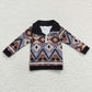 Sibling Baby Boys Long Sleeves Aztec Western Zipper Pullover Shirts Tops RTS