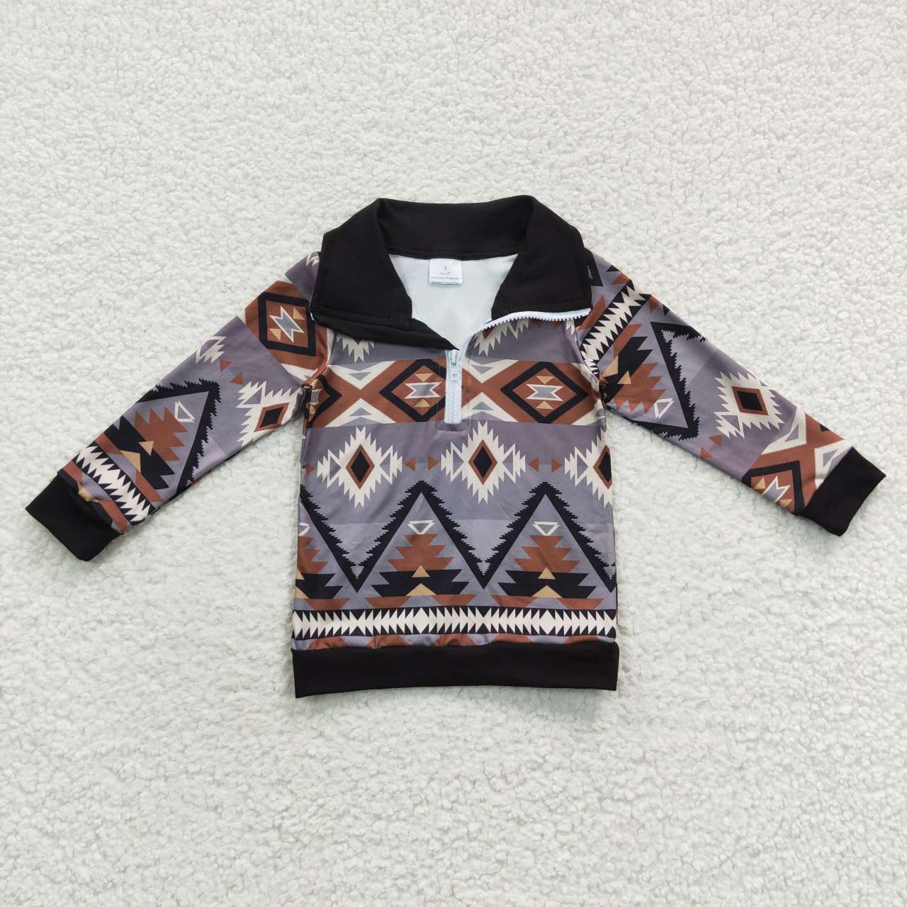 Sibling Baby Boys Long Sleeves Aztec Western Zipper Pullover Shirts Tops RTS