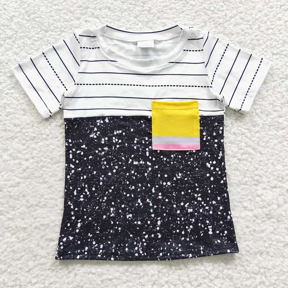 Baby Boy Girl Short Sleeves Back To School Stripes Sibling Shirt Dress RTS