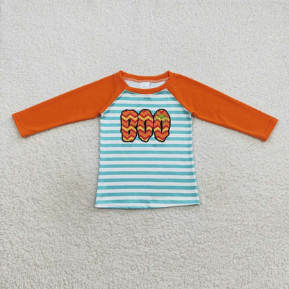 Sibling Boys Kids Embroidery Ghosts Ducks Pumpkins Halloween Shirt Tops