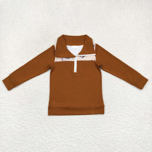 Promotion Baby Boy Long Sleeves Ducks Zipper Pullover Shirt