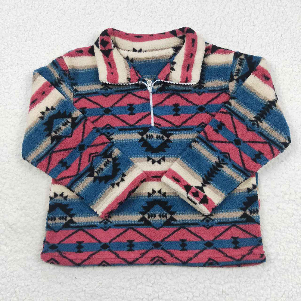 Baby Boy Girl Kids Long Sleeves Western Sibling Zipper Pullover Tops