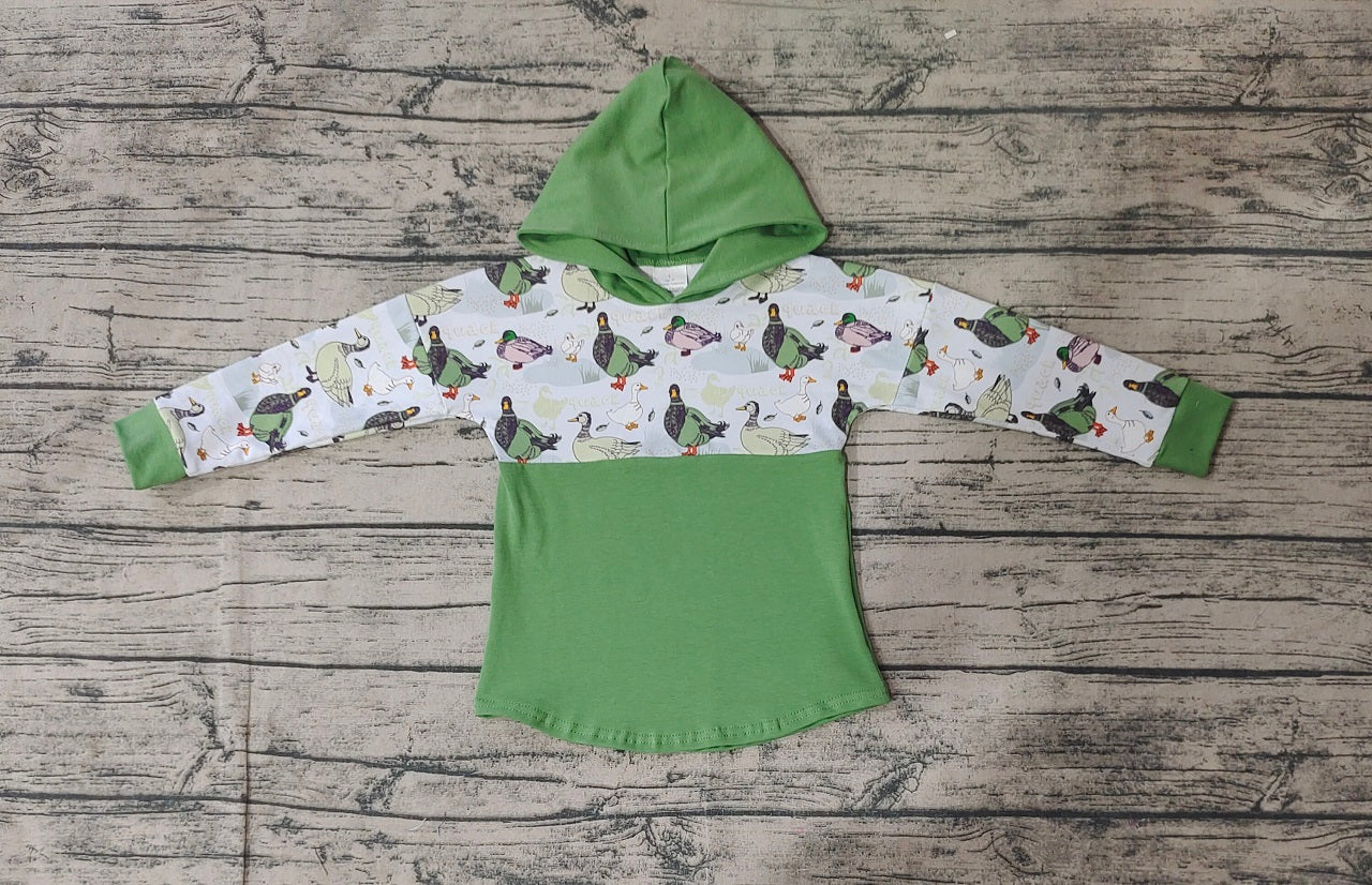 Baby Boy Long Sleeves Duck Green Hoodie Shirt Tops