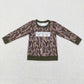 Sibling Boys Kids Long Sleeves Embroidery Dogs Ducks Deer Hunting Shirt Tops RTS