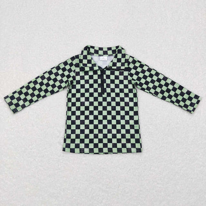 Sibling Kids Girls Leopard Flower Checked Zipper Pullovers Shirts Tops RTS