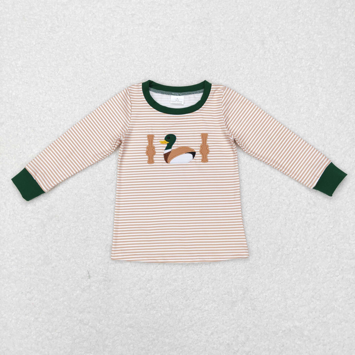 Sibling Boys Kids Long Sleeves Embroidery Ducks Dogs Deer Hunting Shirt Tops