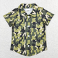 Sibling Baby Boys Short Sleeves Camo Print Buttons Shirts Tops RTS