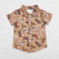 Sibling Baby Boys Kids Short Sleeve Western Print Buttons Shirts Tops