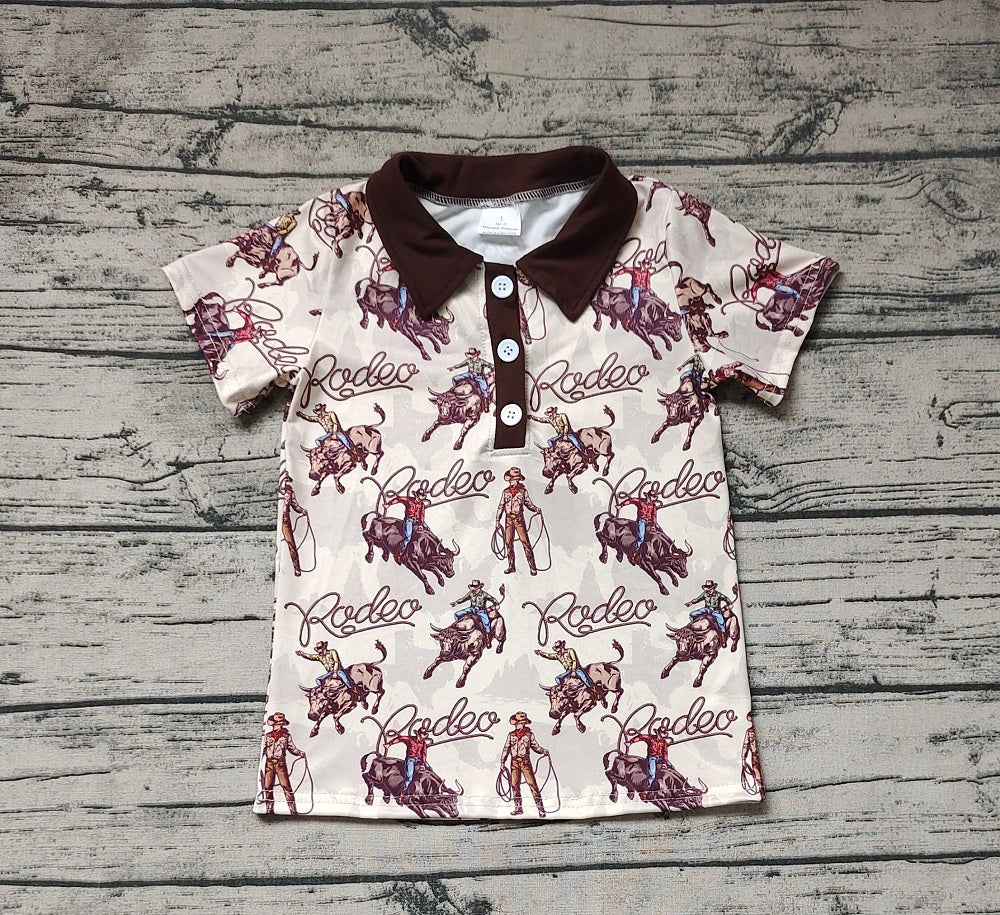 Pre-order Baby Boy Short Sleeves Western Rodeo Polo Shirt Tops