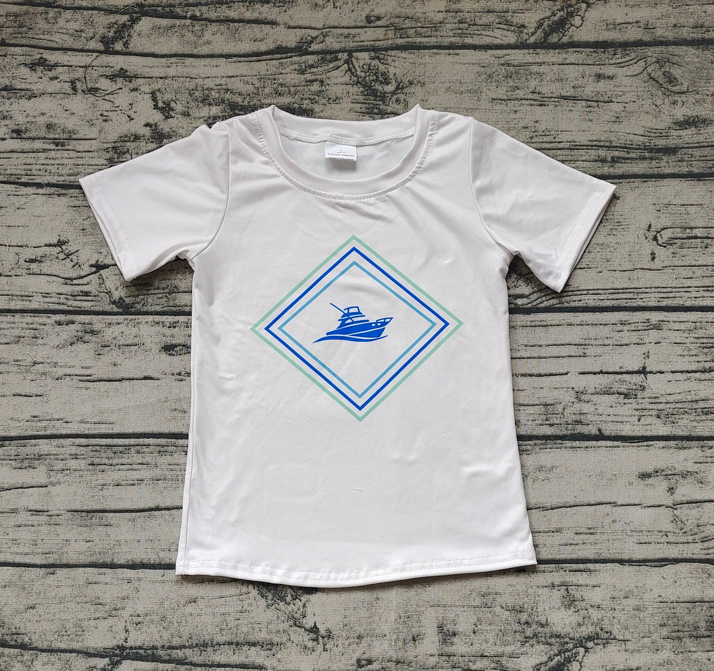 Baby Boys White Ship Short Sleeve Tee Shirts Tops Preorder