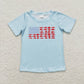 Baby Boy Girl Short Sleeves July 4th Sibling Shirt Tops RTS