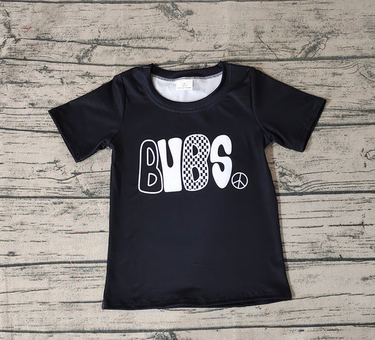 No Moq Pre-order Baby Boy Black Short Sleeves Bubs Shirt Tops