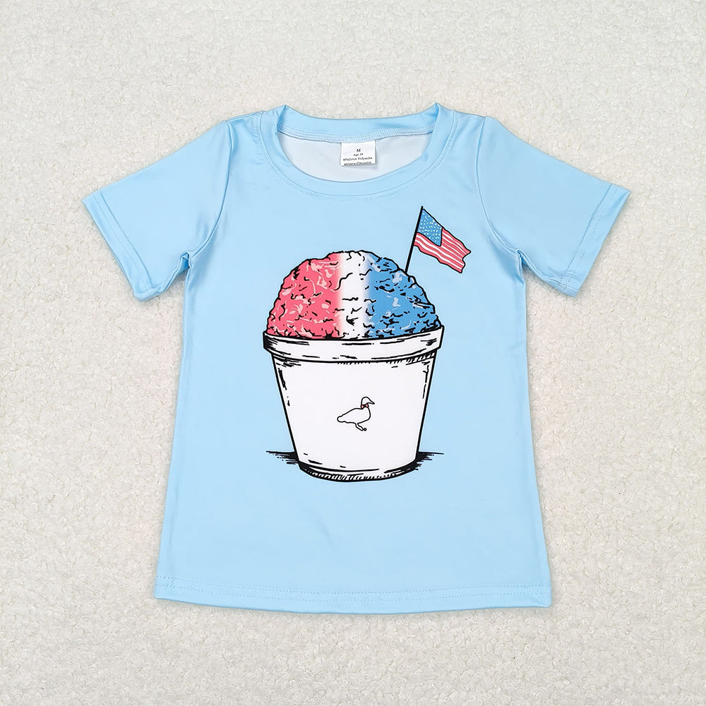 Baby Boy Girl Short Sleeves July 4th Sibling Shirt Tops RTS