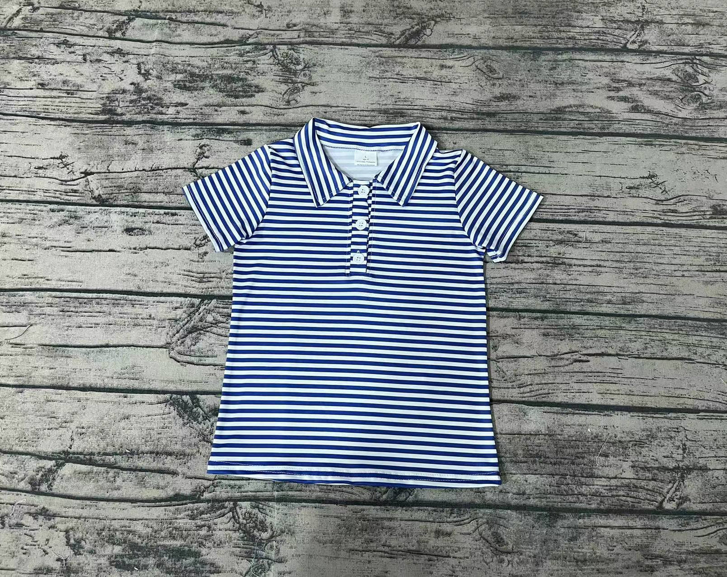 Baby Boy Blue Stripes Short Sleeves Tee Shirt