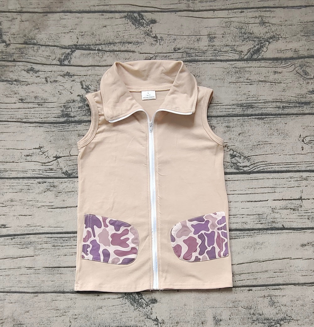 Baby Boy Deer Camo Zip Vest Shirt Tops