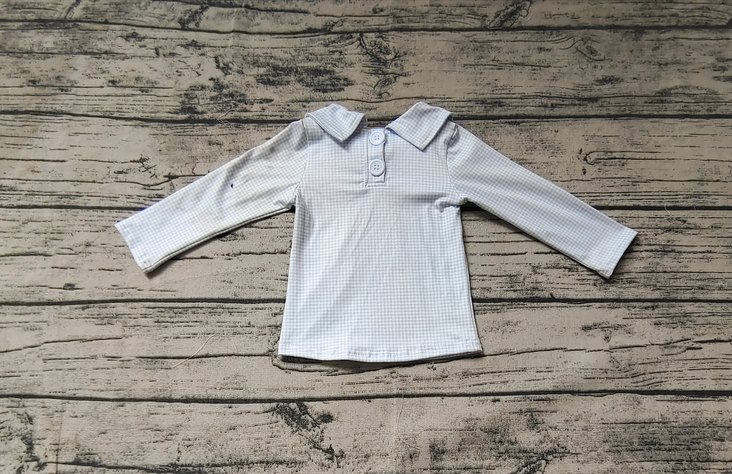 Baby Boy Blue Long Sleeves Plaid Tee Shirt Tops