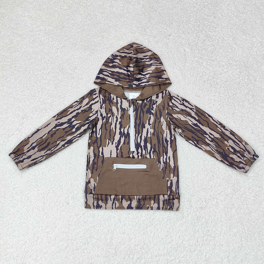 Baby Boy Camo Hooded Zipper Pocket PulloversTops