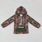 Sibling Kids Boys Long Sleeves Camo Pockets Zipper Hoodie Pullovers Shirts Tops RTS