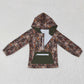 Sibling Kids Boys Long Sleeves Camo Pockets Zipper Hoodie Pullovers Shirts Tops RTS