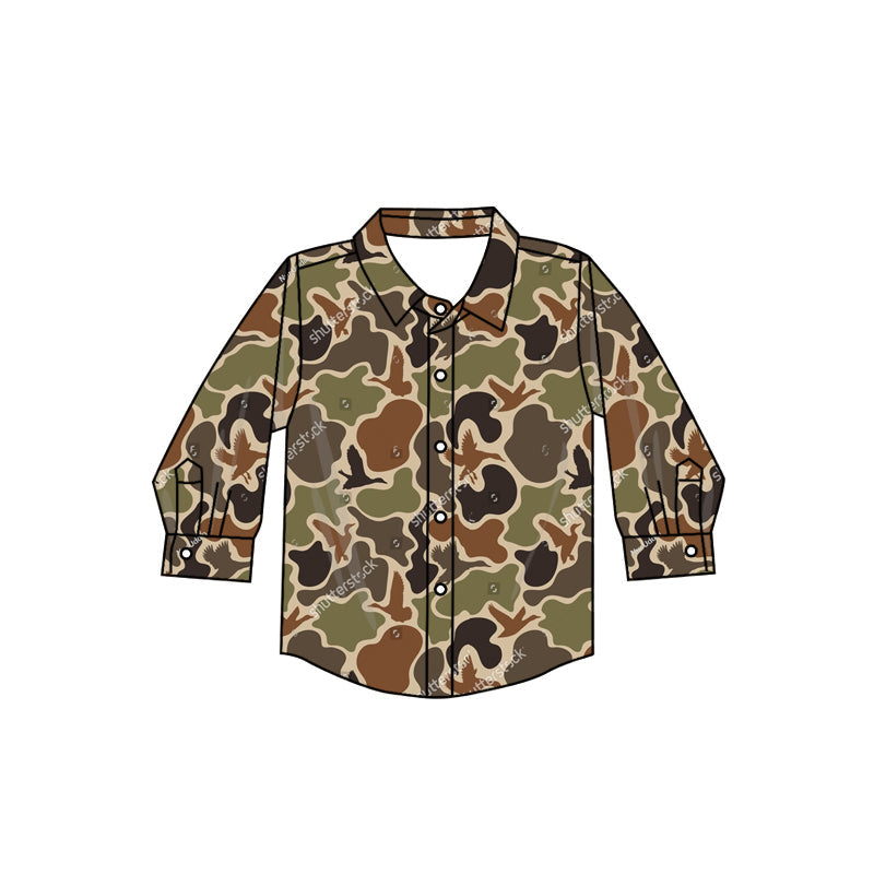 Baby Boy Long Sleeves Camo Cardigan Shirt Tops