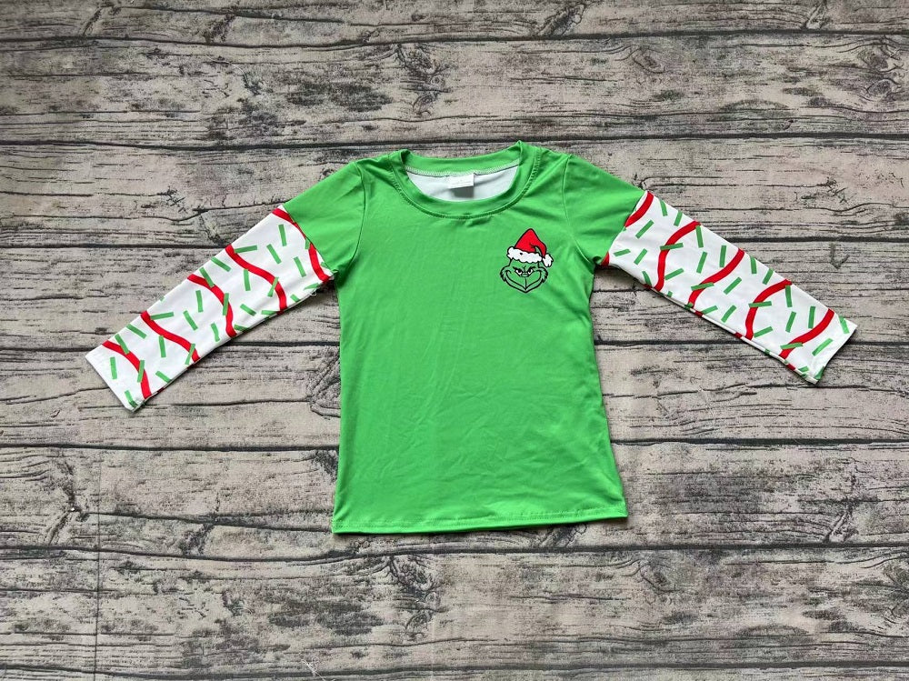 Baby Boy Long Sleeves Christmas Green Face Shirt