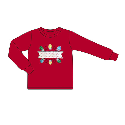 Pre-order Baby Boy Red Long Sleeves Christmas Lights Shirt