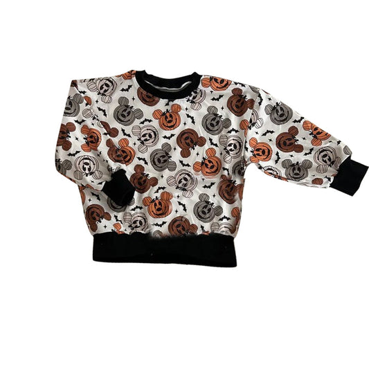 Pre-order Baby Boy Long Sleeves Halloween Pumpkin Shirt Tops