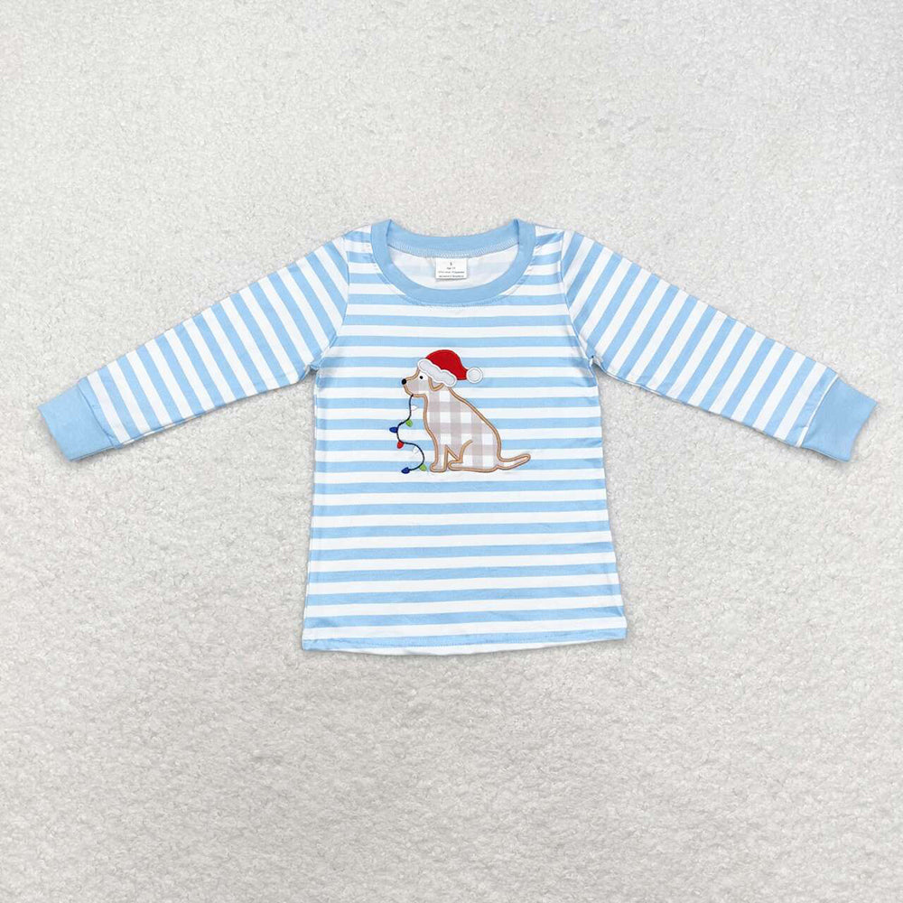 Sibling Boys Girls Embroidery Santa Ducks Dogs Gingerbread Christmas Shirt Tops