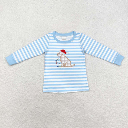 Sibling Boys Girls Embroidery Santa Ducks Dogs Gingerbread Christmas Shirt Tops
