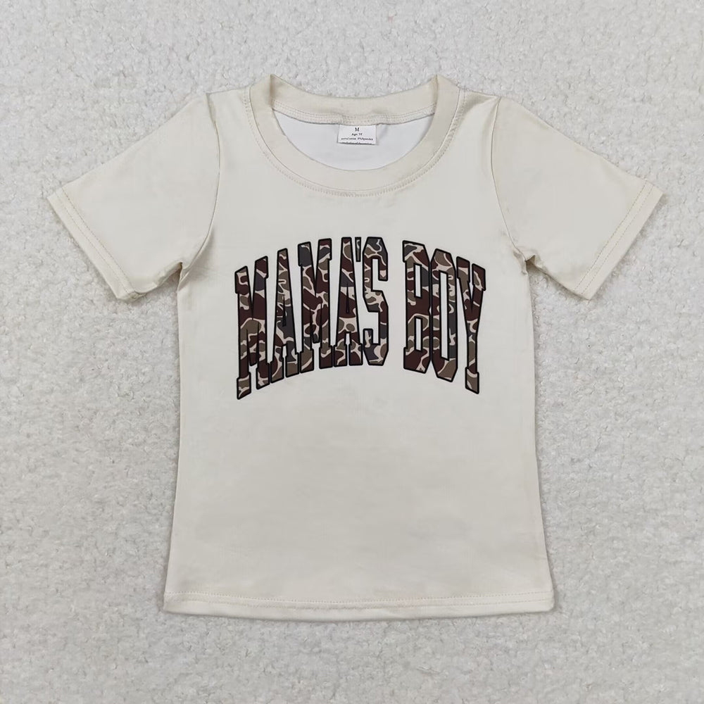 Baby Kids Toddler Short Sleeves Mama's Boy Camo Sibling Shirt Tops RTS