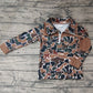 Baby Boy Camo Brown Long Sleeves Zipper Pullover Shirt