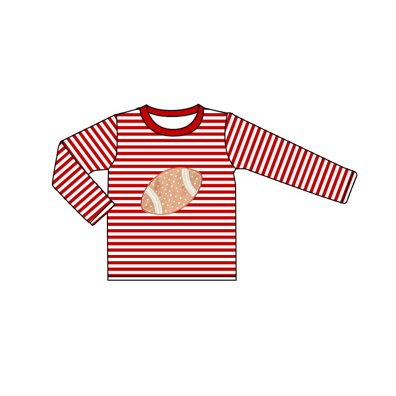Pre-order Baby Boy Football Red Stripes Long Sleeves Shirt