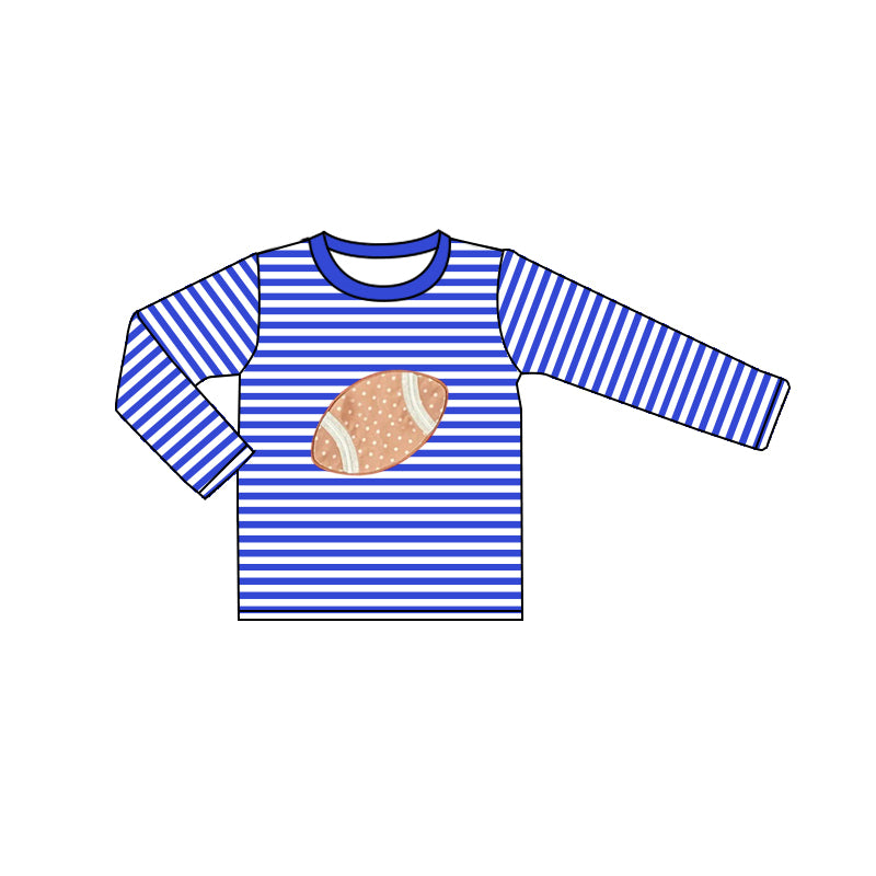 Pre-order Baby Boy Football Blue Stripes Long Sleeves Shirt