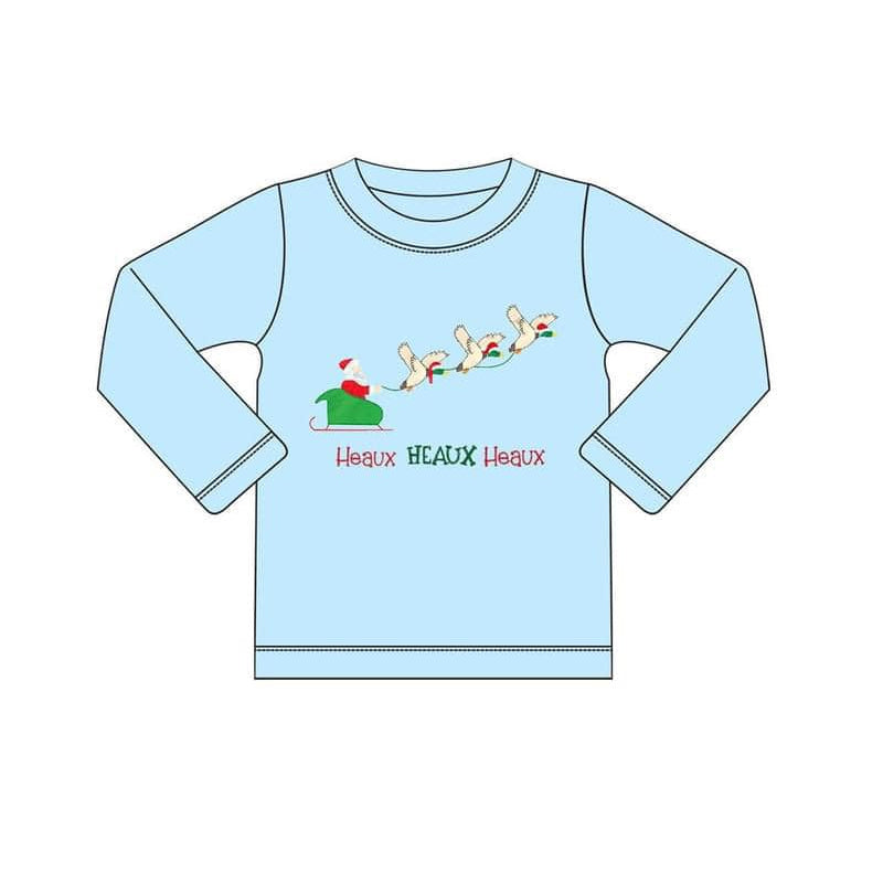 Pre-order Baby Boy Christmas Santa Ducks Blue Shirt Tops