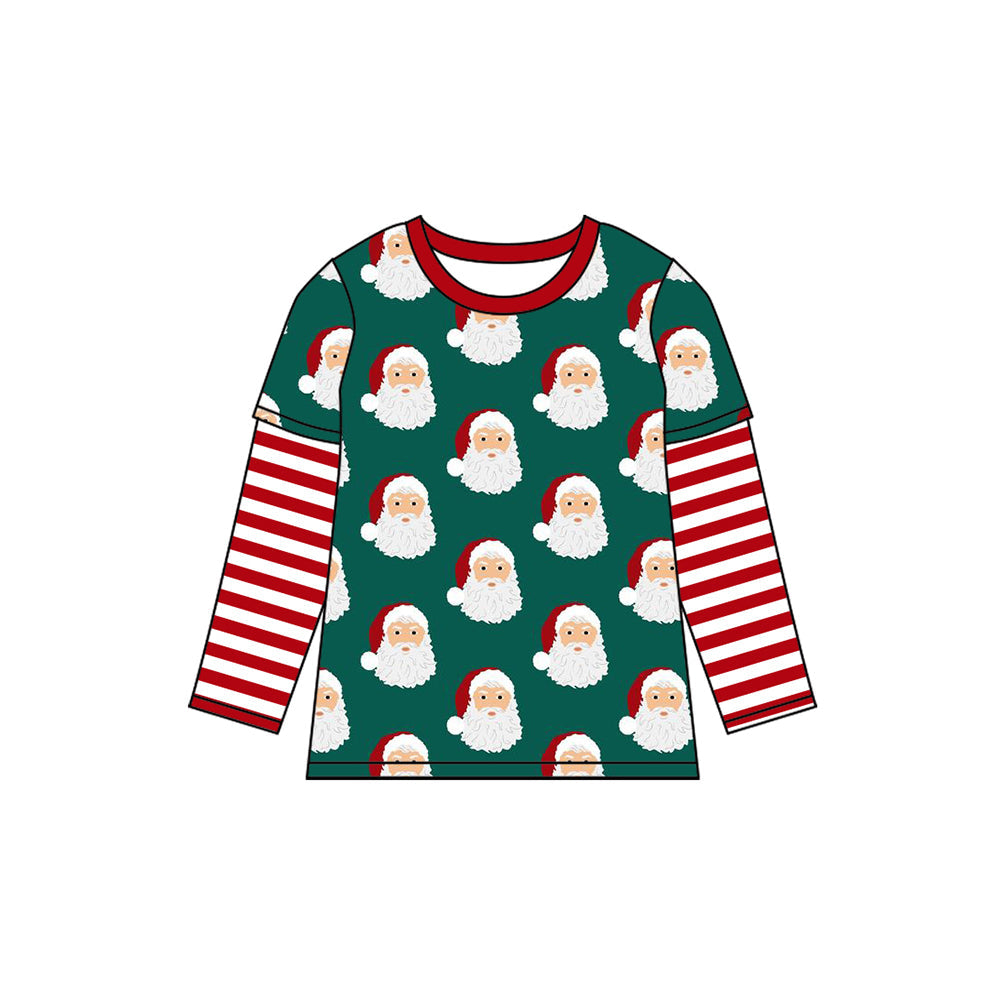 Pre-order Baby Boy Christmas Santa Green Shirt Tops