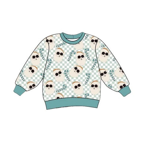 Pre-order Baby Boy Santa Candy Cane Christmas Checkered Shirt