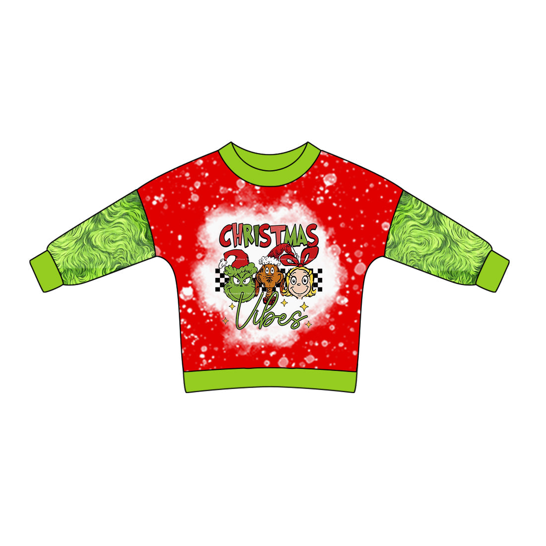 Pre-order Baby Kids Christmas Green Face Shirt Tops